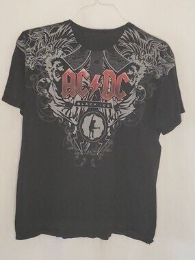 AC/DC Men's Black Ice T-Shirt, Size M, Short Sleeve Unbranded Rock And Roll